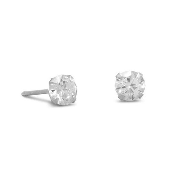 6mm CZ Stud Earrings - Picture 1 of 3
